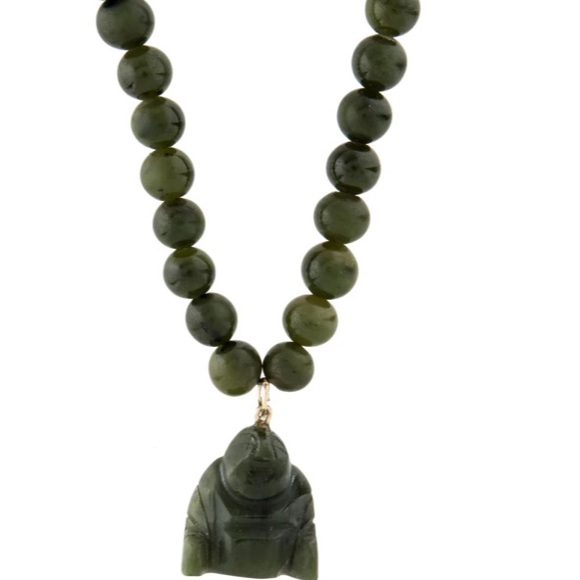 14k Nephrite necklace - Picture 1 of 4